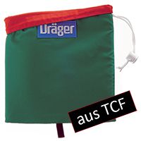 Dräger Masken-Wendebeutel rot/grün, 2 Zugbänder mit Stopper, 360 x 340 mm, aus TCF-Spezial (auch für PFS 7000 geeignet)